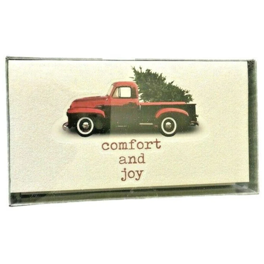 Christmas Tree Red Farm Truck Cards Boxed 15 Cards Envelopes Rustic Lodge Cabin
